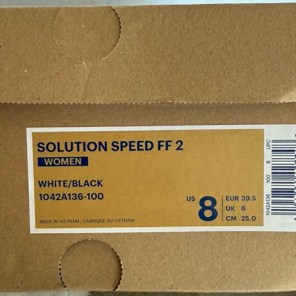 ASICS Solution Speed FF 2 Women’s Tennis Shoes – White/Black – Size 8 - Picture 3 of 8